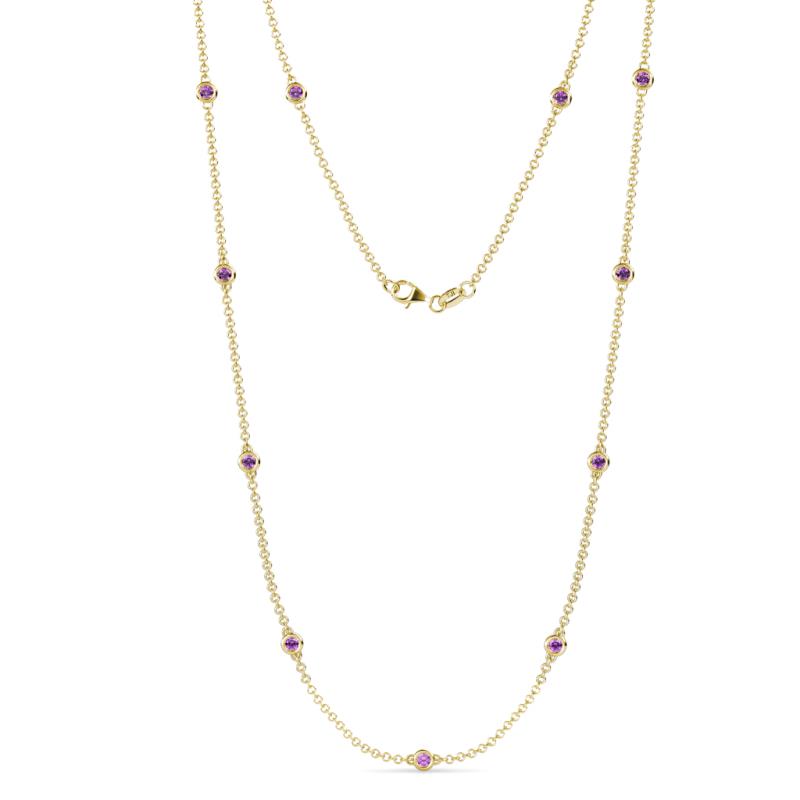 Asta (11 Stn/2.7mm) Amethyst on Cable Necklace 