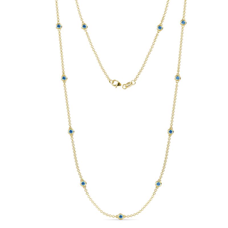 Asta (11 Stn/2.7mm) Blue Topaz on Cable Necklace 