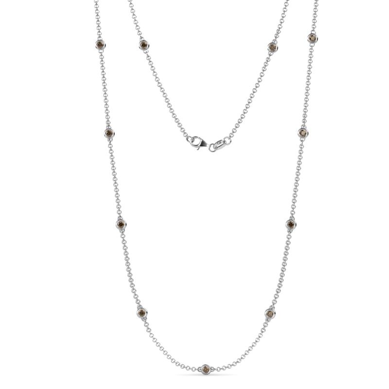 Asta (11 Stn/2.7mm) Smoky Quartz on Cable Necklace 