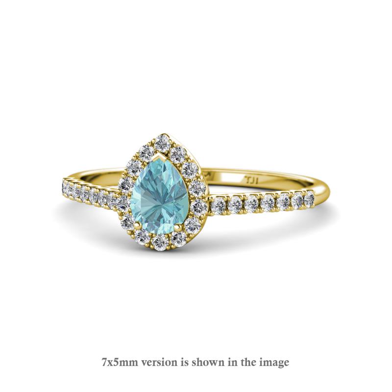 Arella 1.40 ctw Aquamarine and Diamond Women Halo Engagement Ring 