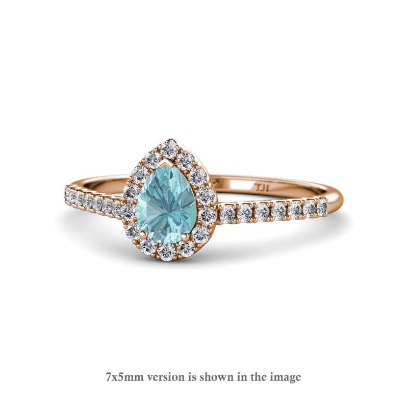 Arella 1.40 ctw Aquamarine and Diamond Women Halo Engagement Ring 