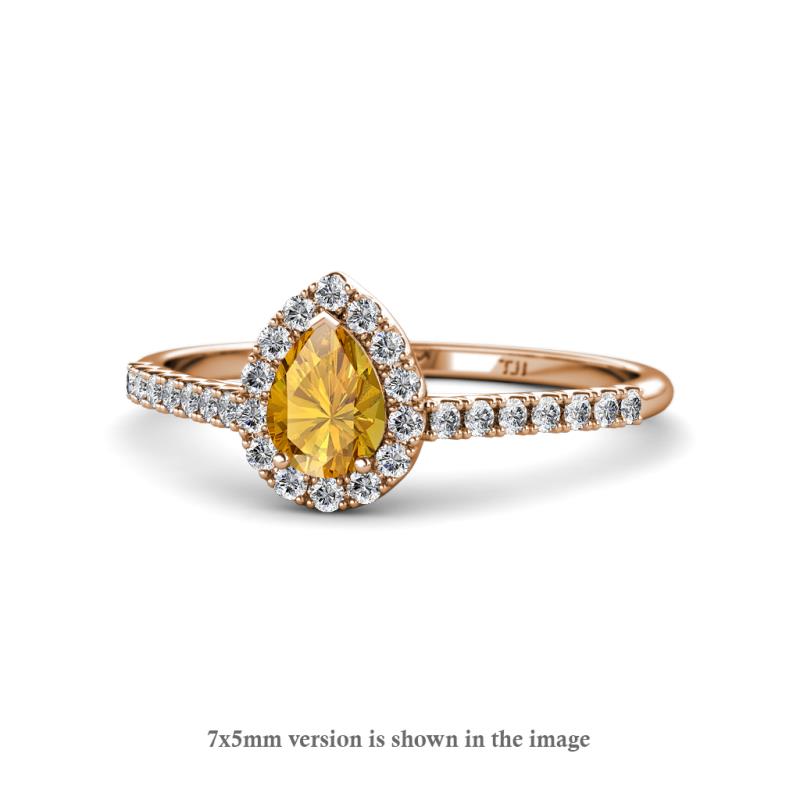 Arella 1.24 ctw Citrine and Diamond Women Halo Engagement Ring 