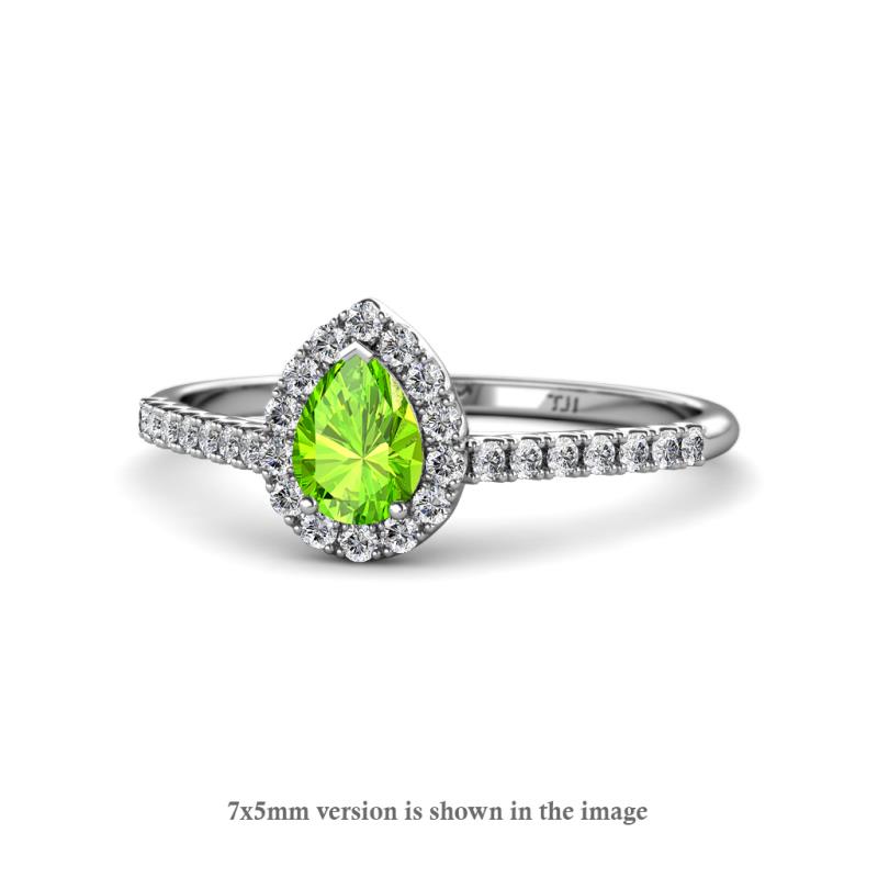 Arella 1.40 ctw Peridot and Diamond Women Halo Engagement Ring 