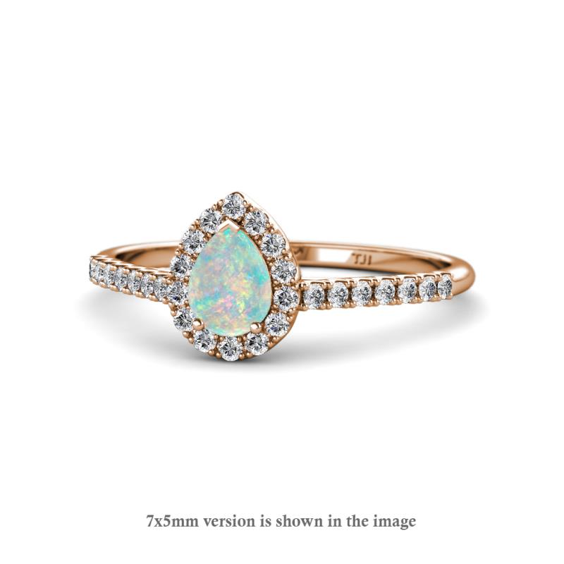 Arella 0.90 ctw Opal and Diamond Women Halo Engagement Ring 