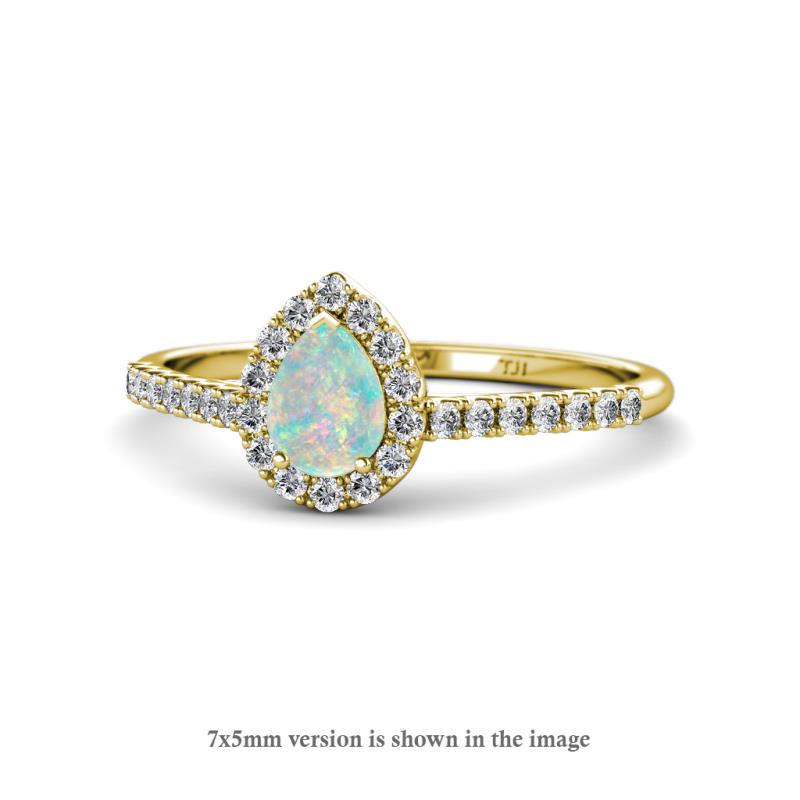 Arella 0.90 ctw Opal and Diamond Women Halo Engagement Ring 