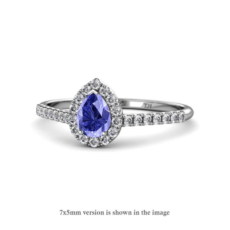 Arella 1.85 ctw Tanzanite and Diamond Women Halo Engagement Ring 