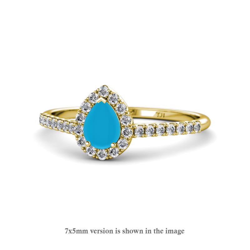 Arella 0.90 ctw Turquoise and Diamond Women Halo Engagement Ring 