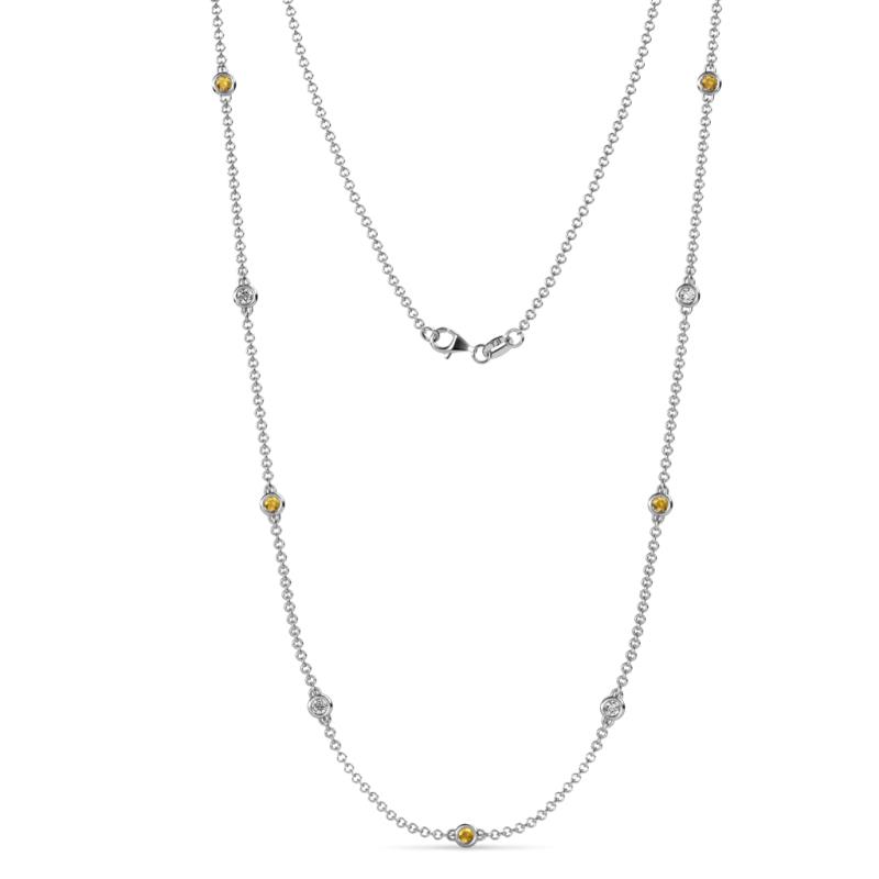 Adia (9 Stn/2.7mm) Citrine and Diamond on Cable Necklace 