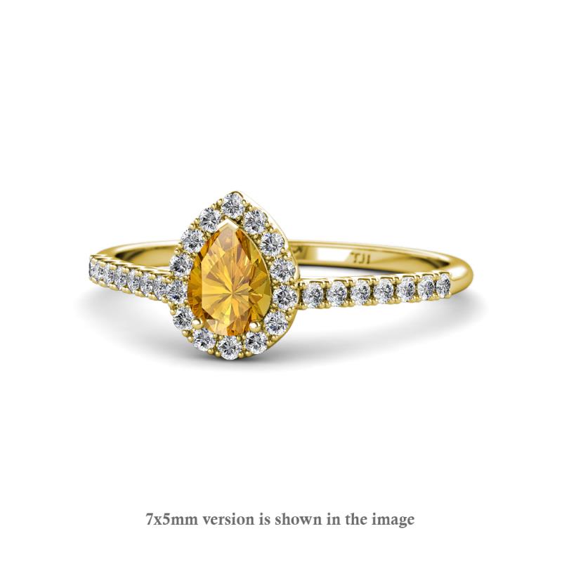 Arella 1.24 ctw Citrine and Diamond Women Halo Engagement Ring 