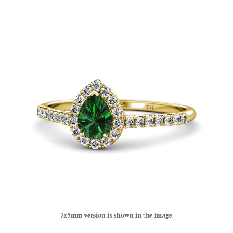 Arella Desire 1.45 ctw Created Emerald and Diamond Women Halo Engagement Ring 