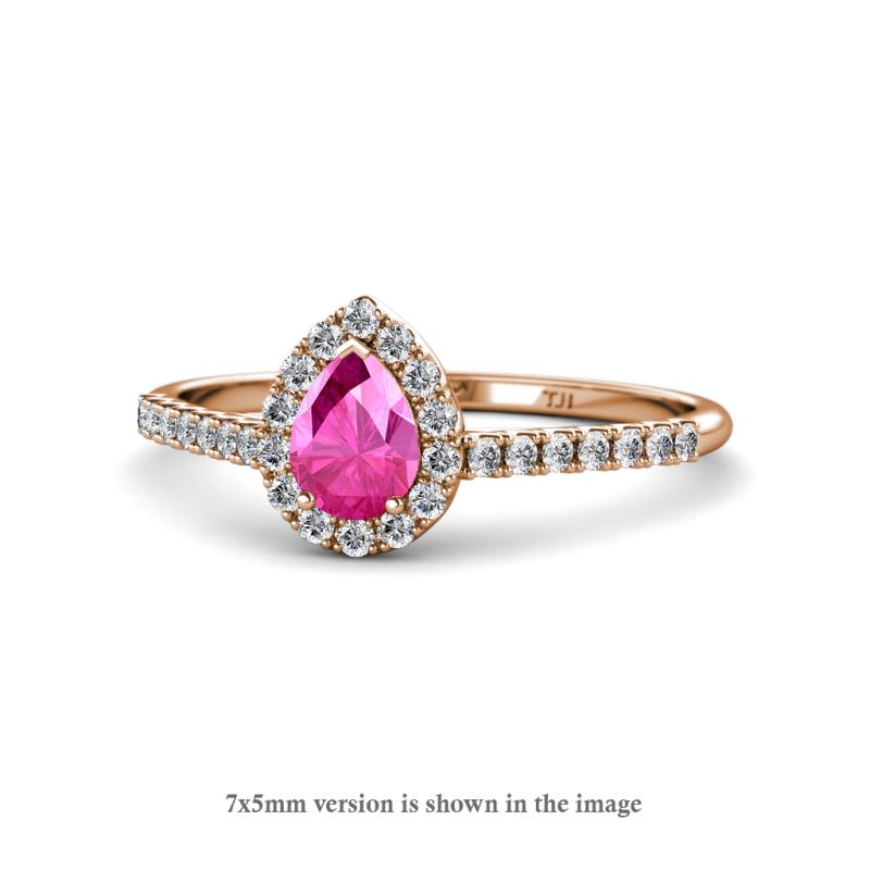 Arella Desire 1.75 ctw Created Pink Sapphire and Diamond Women Halo Engagement Ring 