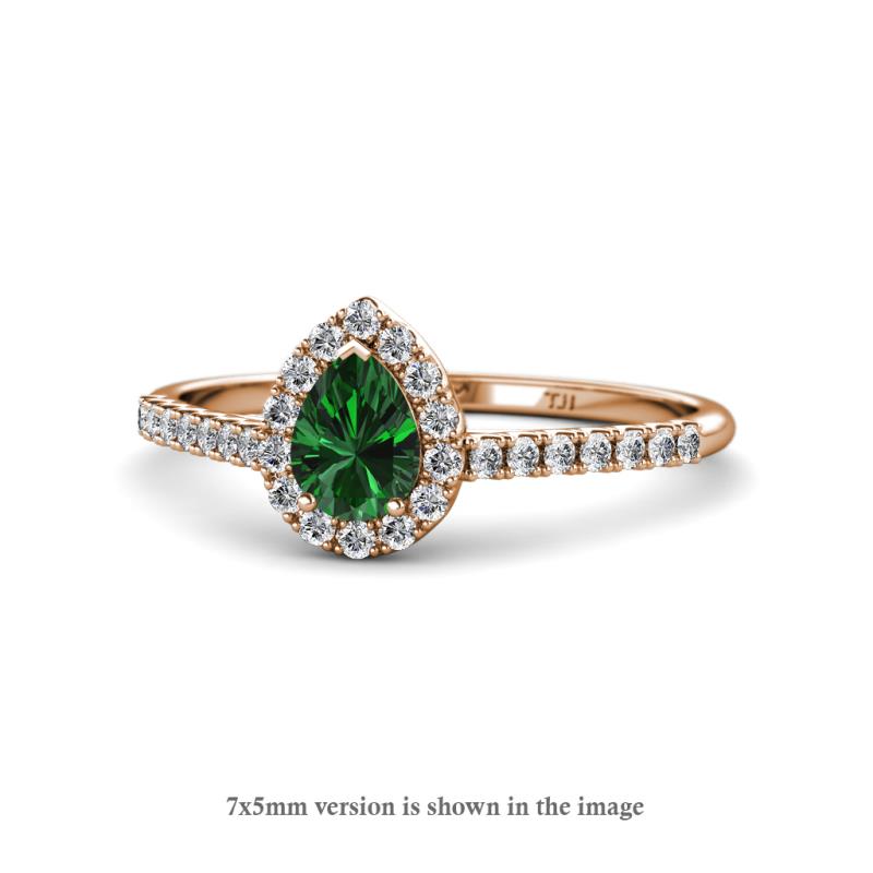 Arella Desire 1.45 ctw Created Emerald and Diamond Women Halo Engagement Ring 