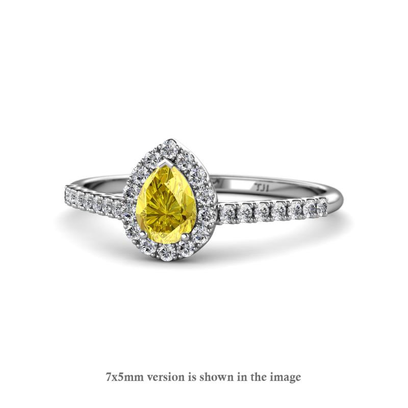 Arella Desire 1.75 ctw Created Yellow Sapphire and Diamond Women Halo Engagement Ring 