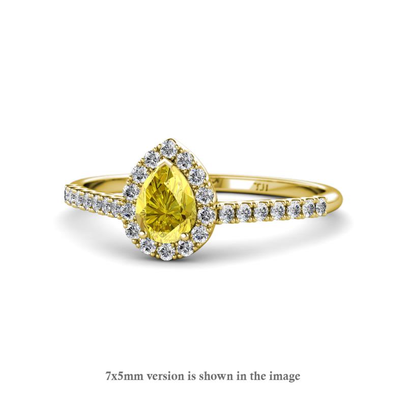 Arella Desire 1.75 ctw Created Yellow Sapphire and Diamond Women Halo Engagement Ring 