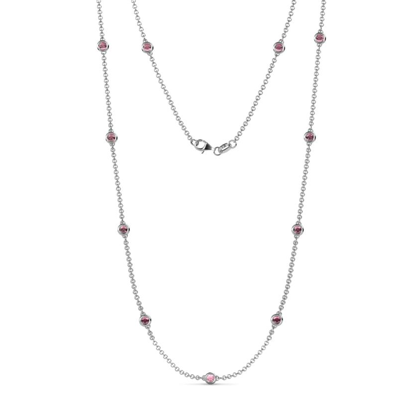 Asta (11 Stn/3.4mm) Rhodolite Garnet on Cable Necklace 