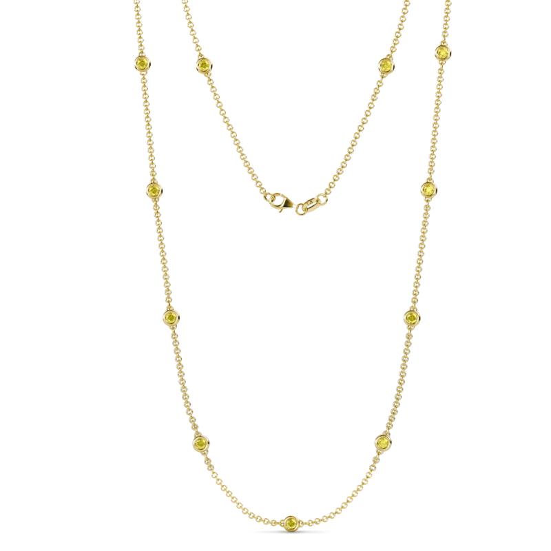 Asta (11 Stn/3.4mm) Yellow Sapphire on Cable Necklace 