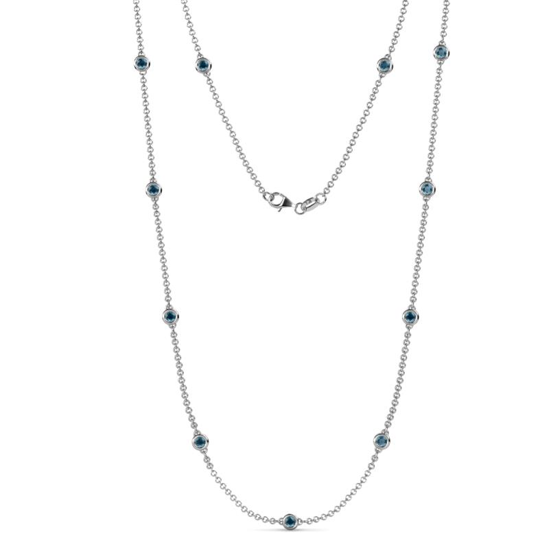 Asta (11 Stn/3.4mm) London Blue Topaz on Cable Necklace 