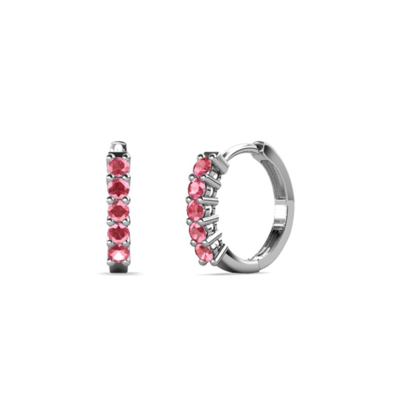 Aricia Petite 0.22 ctw Pink Tourmaline Women Hoop Earrings 