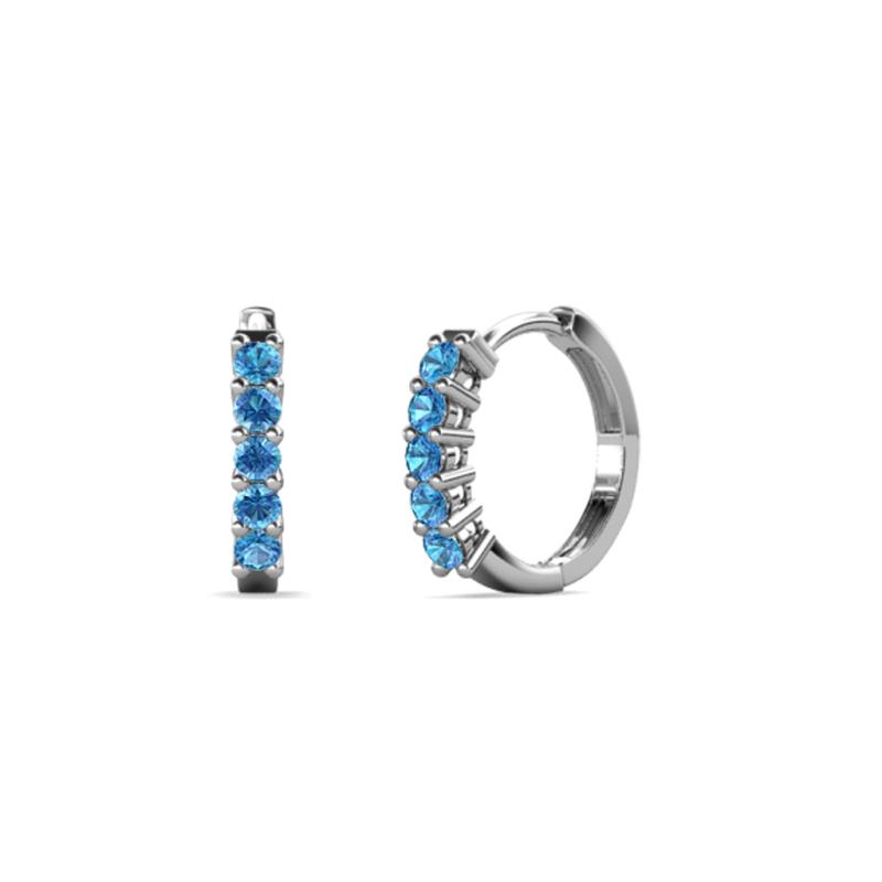 Aricia Petite 0.25 ctw Blue Topaz Women Hoop Earrings 