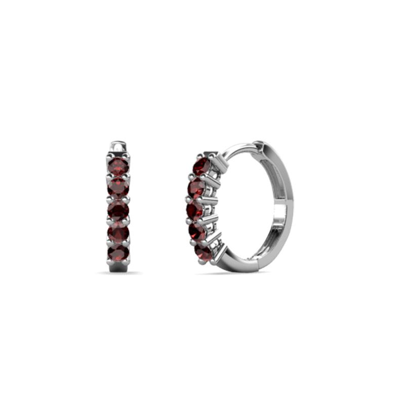 Aricia Petite 0.50 ctw Red Garnet Women Hoop Earrings 