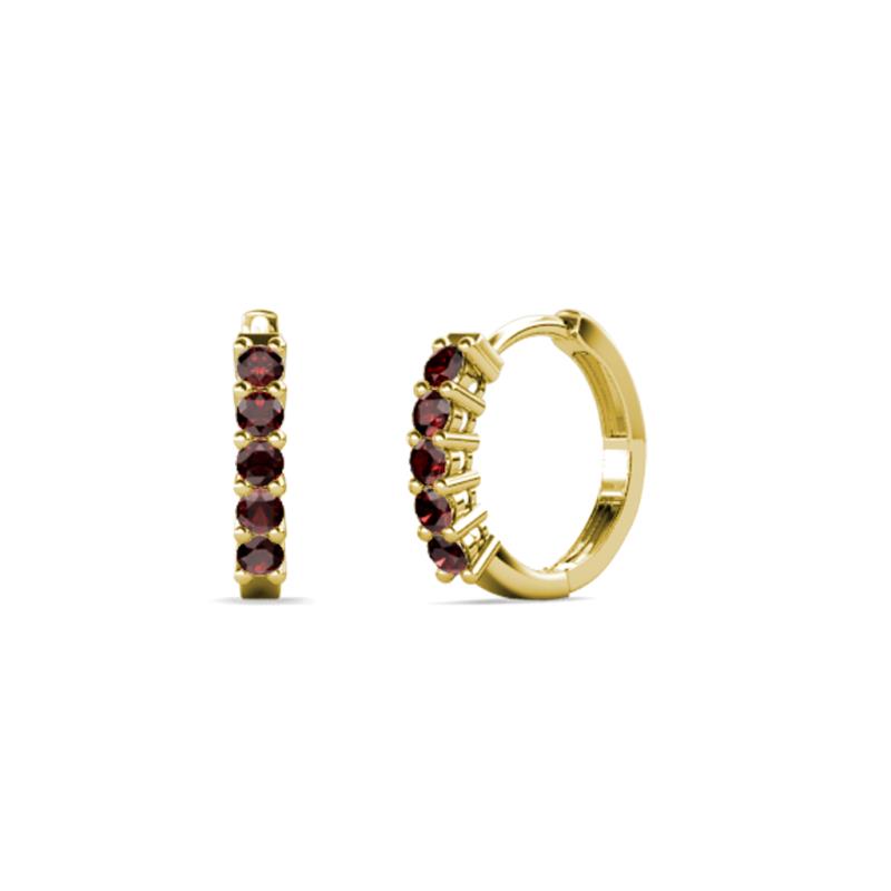 Aricia Petite 0.50 ctw Red Garnet Women Hoop Earrings 