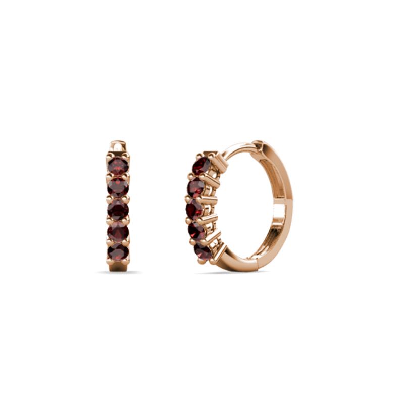 Aricia Petite 0.50 ctw Red Garnet Women Hoop Earrings 