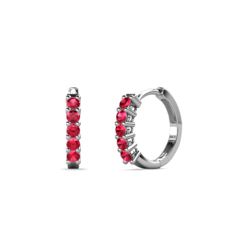 Aricia Petite 0.35 ctw Ruby Women Hoop Earrings 