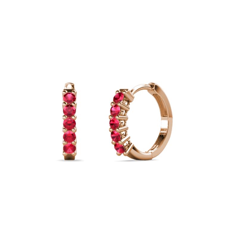 Aricia Petite 0.35 ctw Ruby Women Hoop Earrings 
