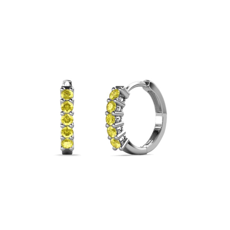 Aricia Petite 0.30 ctw Yellow Sapphire Women Hoop Earrings 