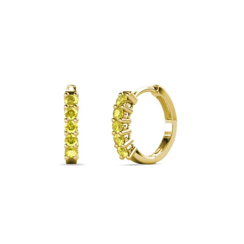 Aricia Petite 0.30 ctw Yellow Sapphire Women Hoop Earrings 
