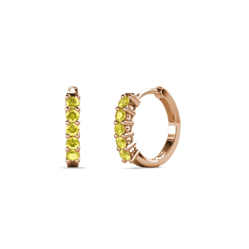 Aricia Petite 0.30 ctw Yellow Sapphire Women Hoop Earrings 