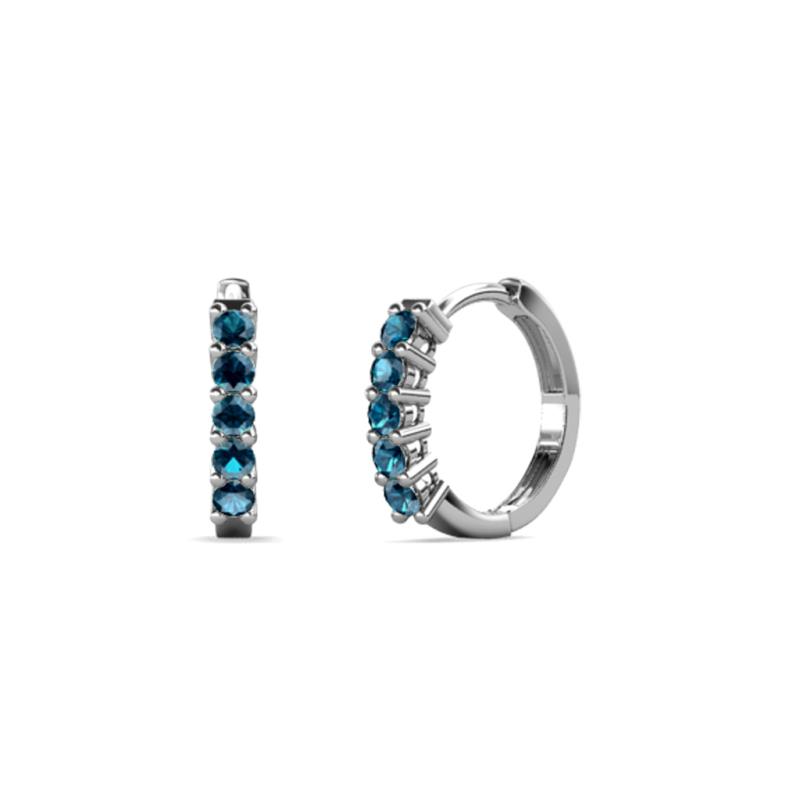 Aricia Petite 0.30 ctw Blue Diamond Women Hoop Earrings 