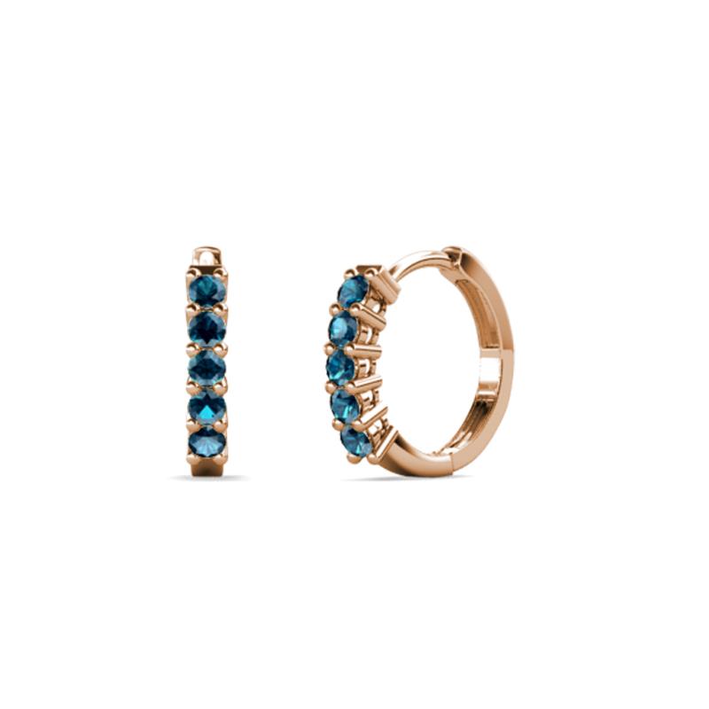 Aricia Petite 0.30 ctw Blue Diamond Women Hoop Earrings 