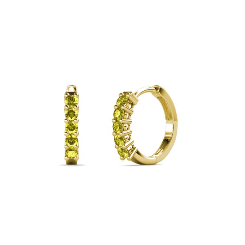Aricia Petite 0.30 ctw Yellow Diamond Women Hoop Earrings 