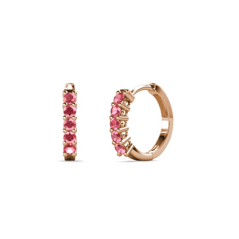 Aricia Petite 0.22 ctw Pink Tourmaline Women Hoop Earrings 