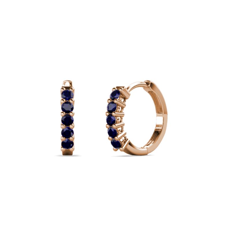 Aricia Petite 0.30 ctw Blue Sapphire Women Hoop Earrings 