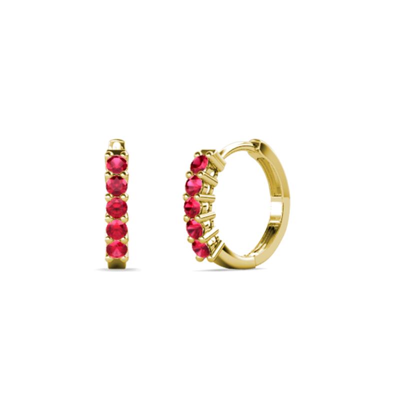 Aricia Petite 0.35 ctw Ruby Women Hoop Earrings 