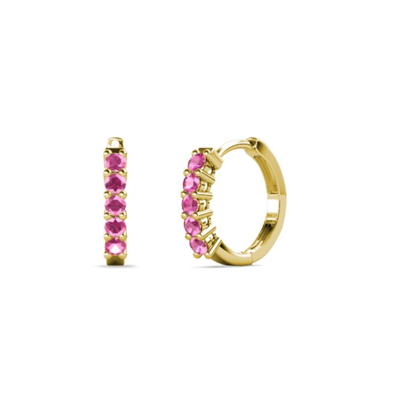 Aricia Petite 0.30 ctw Pink Sapphire Women Hoop Earrings 