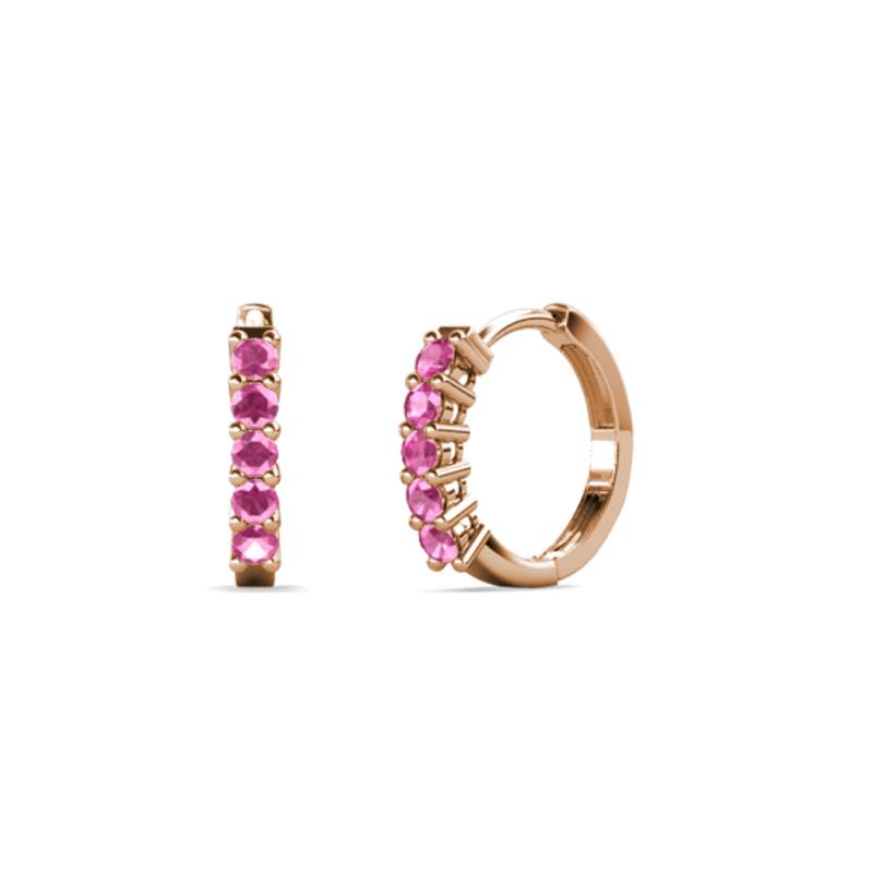 Aricia Petite 0.30 ctw Pink Sapphire Women Hoop Earrings 