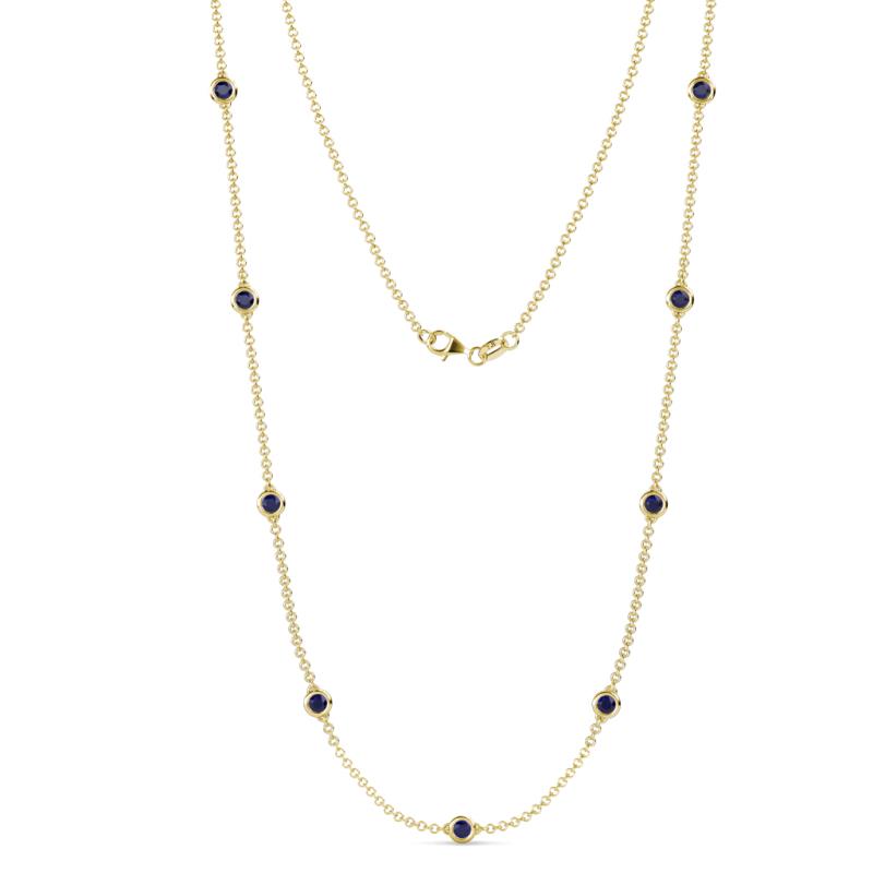Adia (9 Stn/4mm) Blue Sapphire on Cable Necklace 