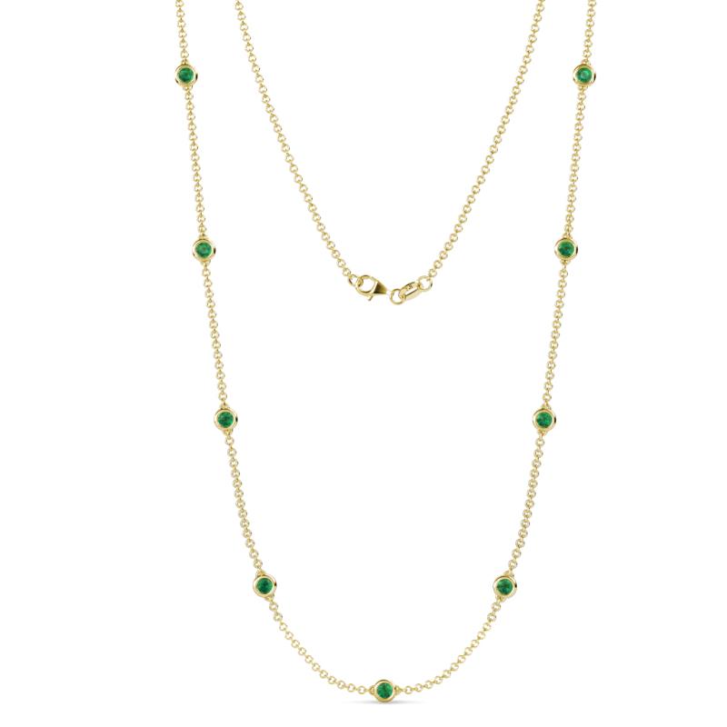 Adia (9 Stn/4mm) Emerald on Cable Necklace 