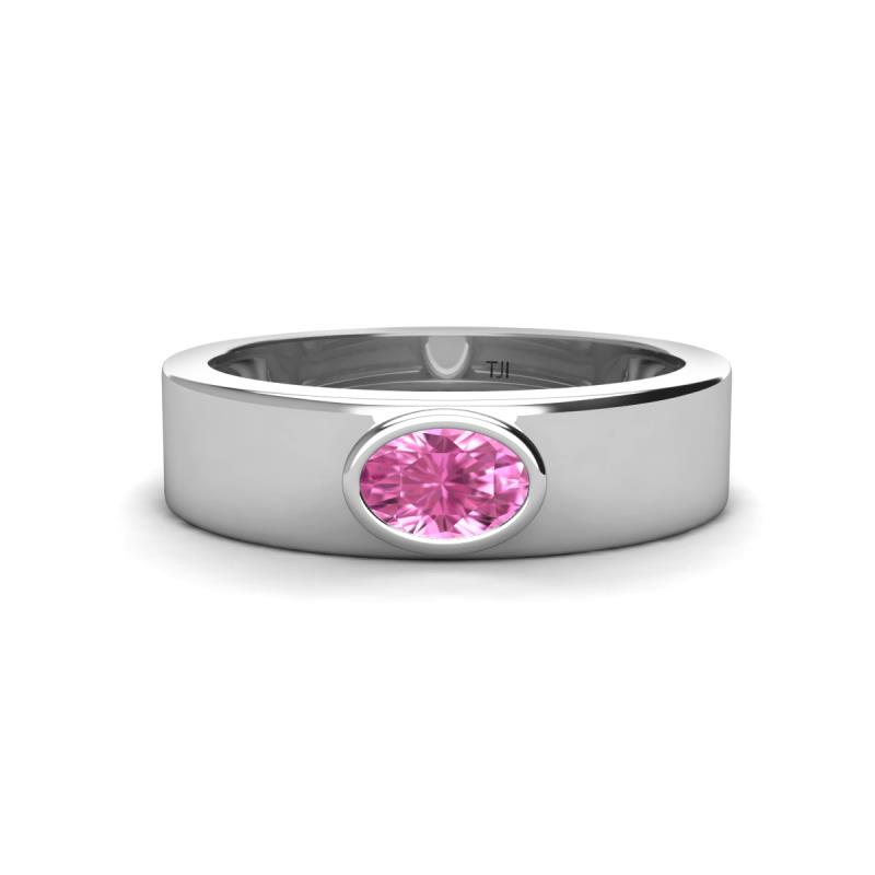 Jason (6 x 4 mm) Oval Shape Pink Sapphire Wedding Ring 