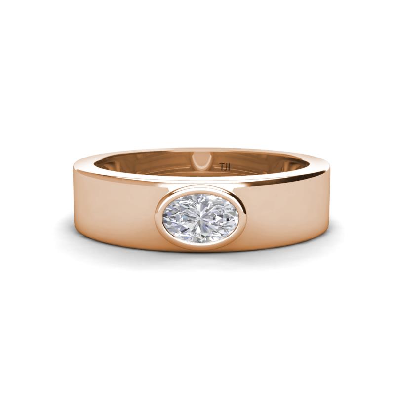 Jason (6 x 4 mm) Oval Shape White Sapphire Wedding Ring 