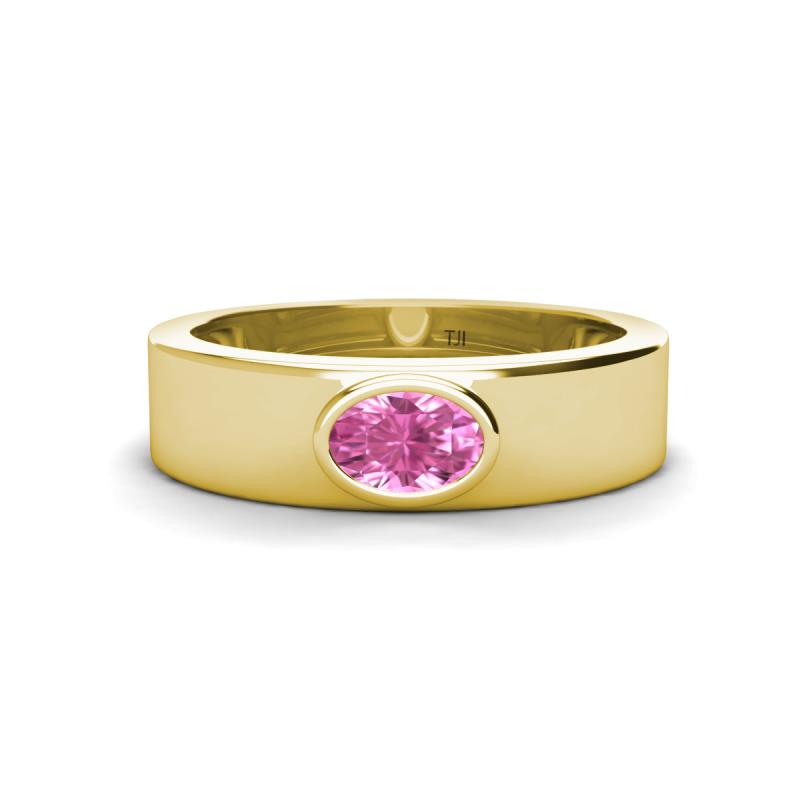 Jason (6 x 4 mm) Oval Shape Pink Sapphire Wedding Ring 