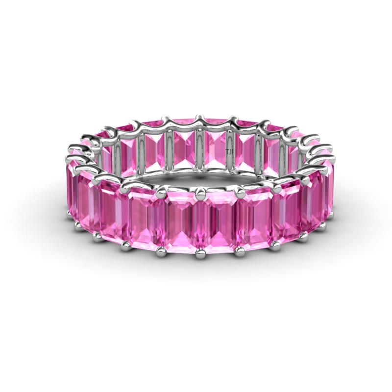 Victoria 5x3 mm Emerald Cut Pink Sapphire Eternity Band 