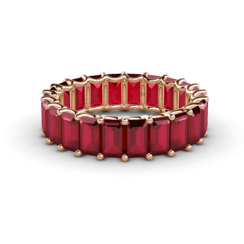 Victoria 5x3 mm Emerald Cut Ruby Eternity Band 