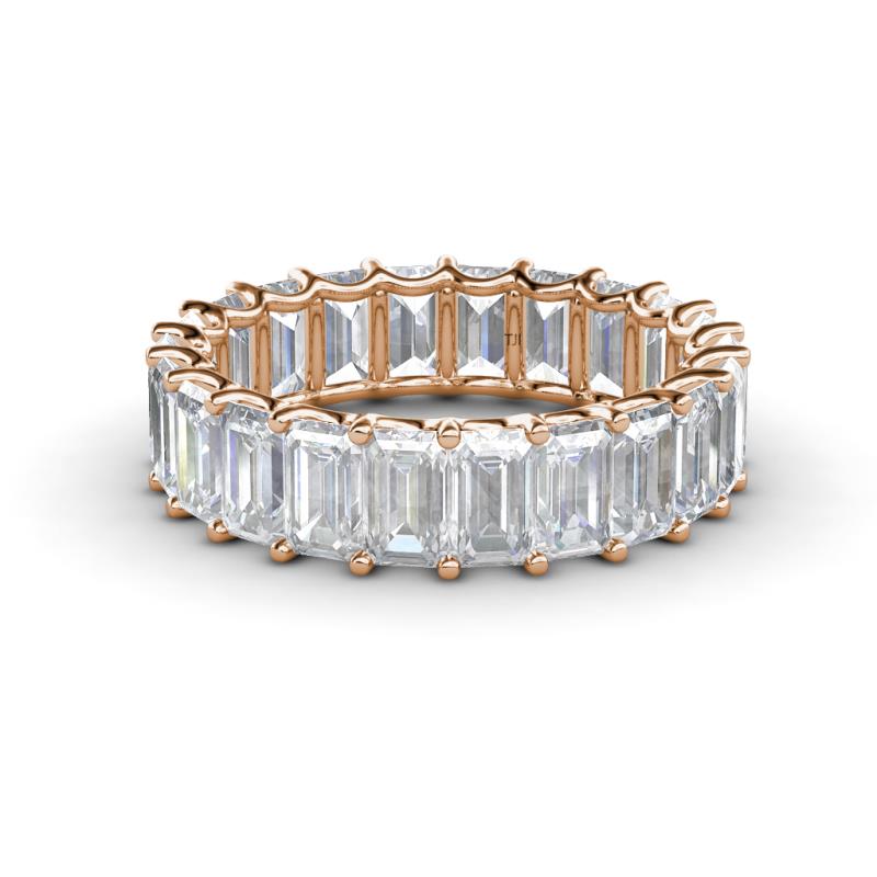Victoria 5x3 mm Emerald Cut White Sapphire Eternity Band 