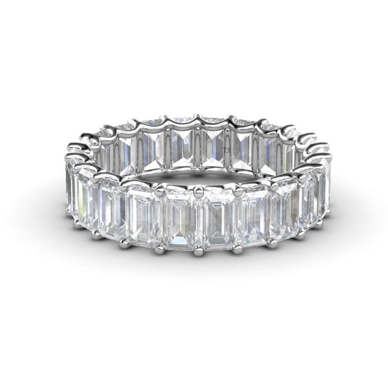 Victoria 5x3 mm Emerald Cut White Sapphire Eternity Band 