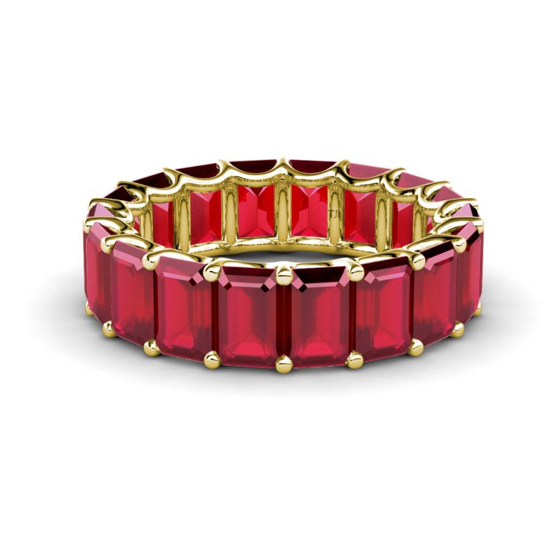 Victoria 6x4 mm Emerald Cut Ruby Eternity Band 