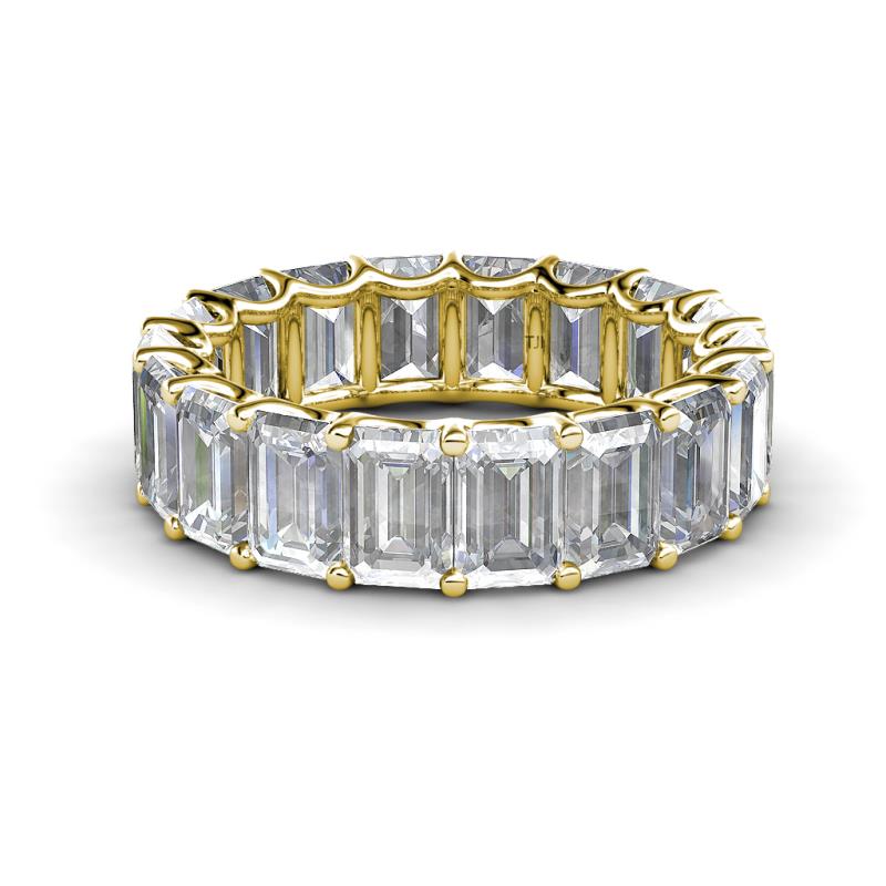Victoria 6x4 mm Emerald Cut White Sapphire Eternity Band 
